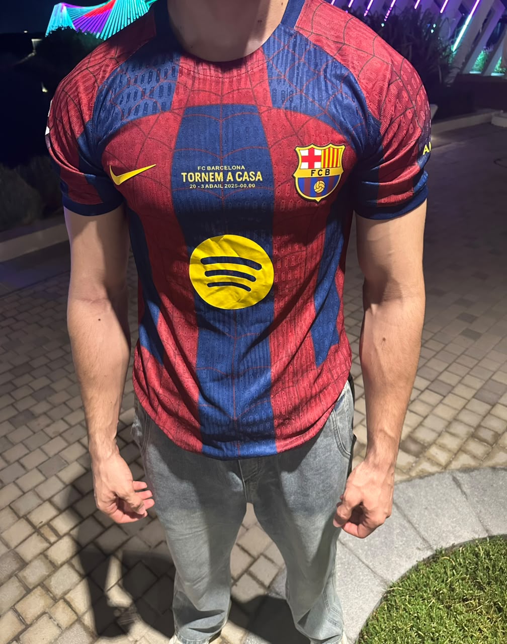 Barca x Spider-Man Fan Edition Jersey | Streetwear Football Kit